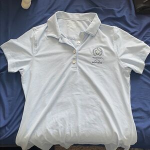 Light Blue Striped Peter Millar Memorial Tournament Polo